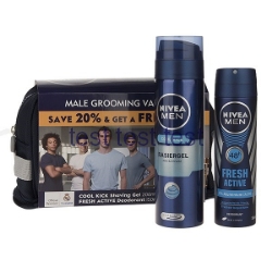 ست ژل اصلاح مدل Cool Kick حجم 200 میلی لیتر و اسپری مردانه نیوآ مدل Fresh Active حجم 150 میلی لیتر
