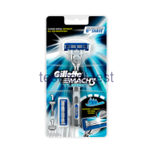 خود تراش 3 تیغ ژیلت مدل Mach 3 Turbo همراه با 1 یدک