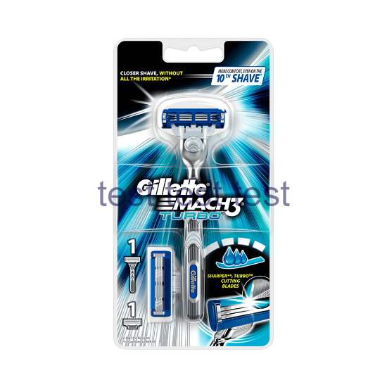 خود تراش 3 تیغ ژیلت مدل Mach 3 Turbo همراه با 1 یدک